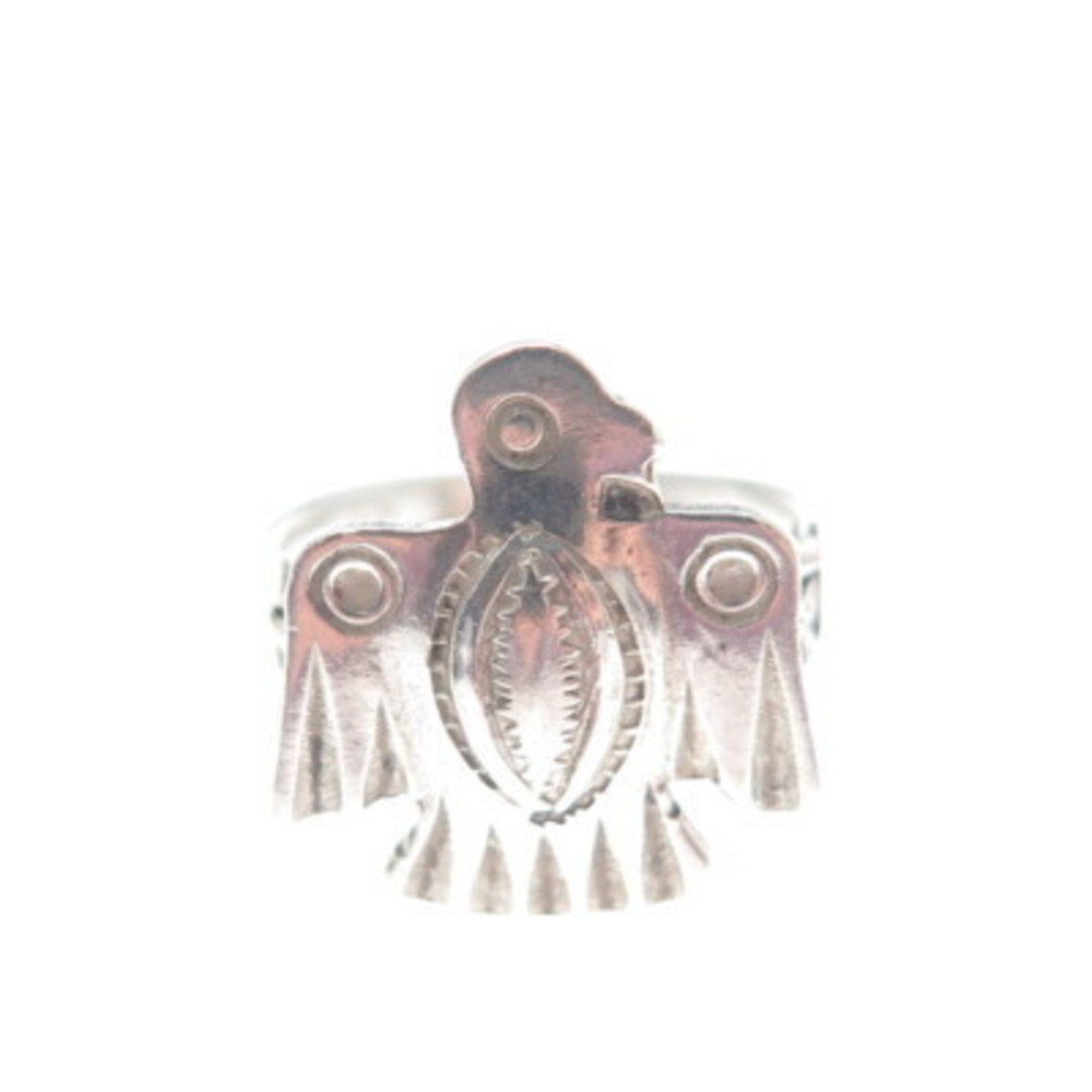 Old Pawn 925 Sterling Silver Vintage Southwestern Thunderbird Tribal Ring Size 5 - Picture 3 of 8